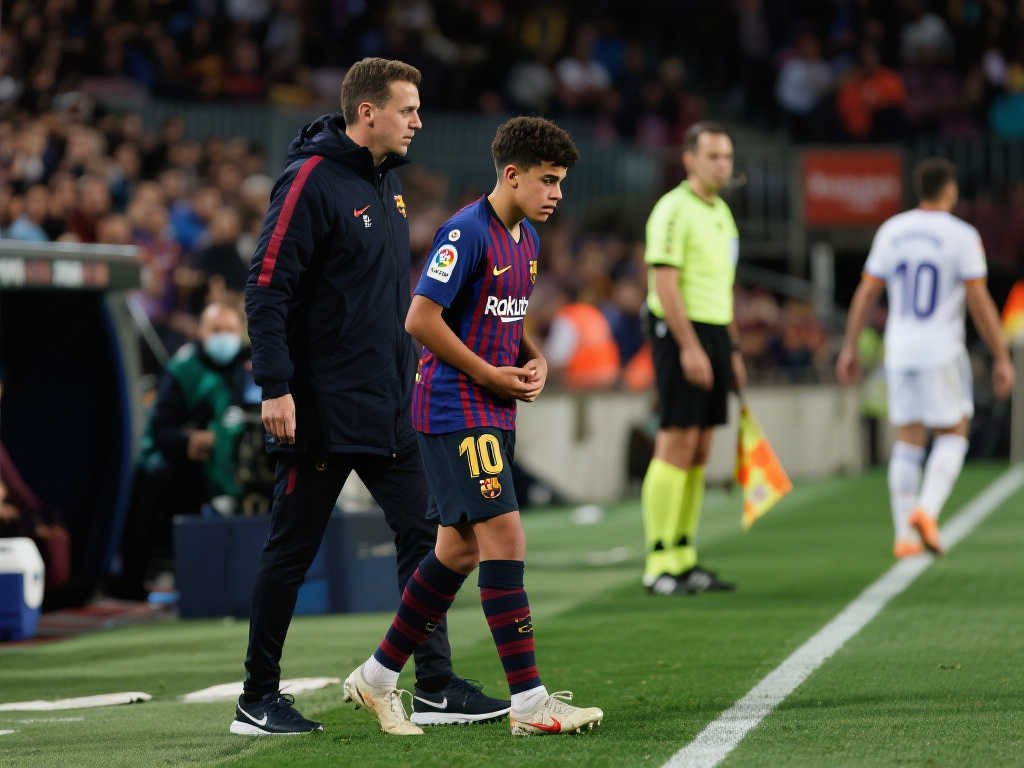 亚马尔中场离场如厕，巴萨10分钟少人作战